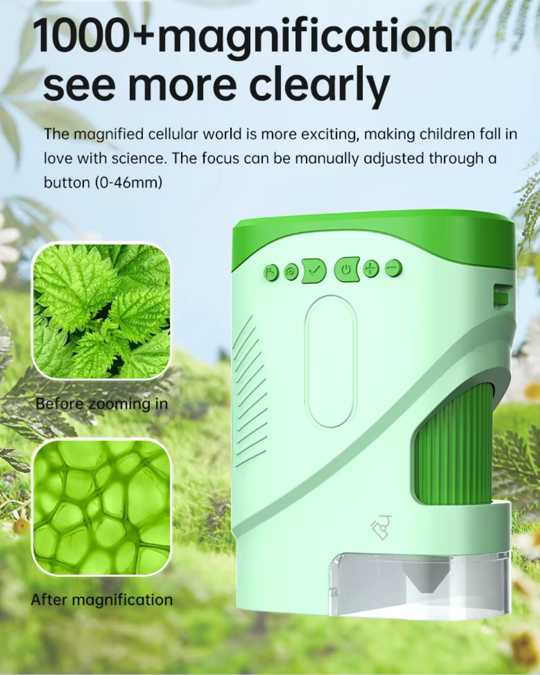 Kids Discovery Microscope - Digital Screen • 1000X Zoom • STEM Toy